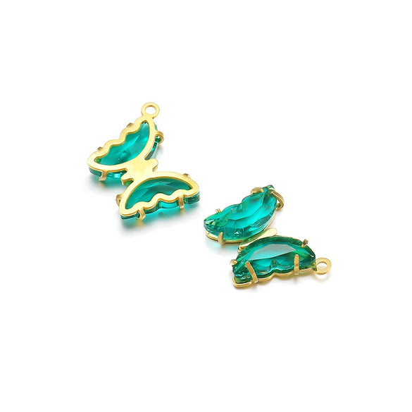 Stainless Steel Butterfly Pendant Jewelry Accessories With Dripping Oil Treatment