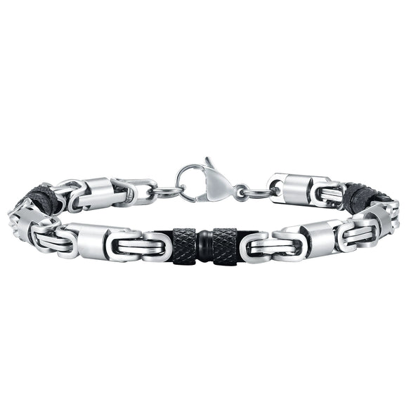 Stainless Steel Byzantine Style Men's Electroplating Handicraft Chain Bracelet