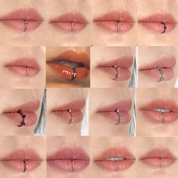 Stainless Steel C Type Lip Ring Hip Hop Puncture Jewelry Electroplated Unisex