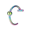 Stainless Steel C Type Lip Ring Hip Hop Puncture Jewelry Electroplated Unisex