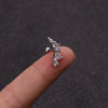 Stainless Steel Cartilage Earrings With Fivepointed Star And Inlaid Zircon