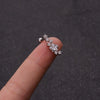 Stainless Steel Cartilage Earrings With Fivepointed Star And Inlaid Zircon