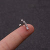 Stainless Steel Cartilage Earrings With Fivepointed Star And Inlaid Zircon