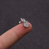 Stainless Steel Cartilage Earrings With Fivepointed Star And Inlaid Zircon