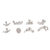 Stainless Steel Cartilage Earrings With Fivepointed Star And Inlaid Zircon
