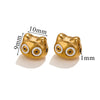 Stainless Steel Cartoon Beads With Oil Dropping Large Hole Eight Eyes Pattern 18K Gold Vacuum Plated Diy Bracelet Jewelry Accessories