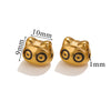 Stainless Steel Cartoon Beads With Oil Dropping Large Hole Eight Eyes Pattern 18K Gold Vacuum Plated Diy Bracelet Jewelry Accessories