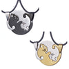 Stainless Steel Cartoon Cat Couple Puzzle Pendant Necklace With Electroplated Finish Unisex Animal Jewelry Gift