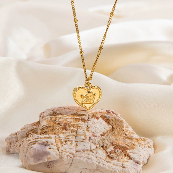 Stainless Steel Cartoon Characters Pendant Clavicle Chain Electroplated Love Necklace For Women