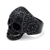 Stainless Steel Carved Skull Ring Polish Trendy Unisex