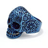 Stainless Steel Carved Skull Ring Polish Trendy Unisex