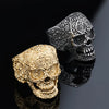 Stainless Steel Carved Skull Ring Polish Trendy Unisex