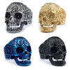 Stainless Steel Carved Skull Ring Polish Trendy Unisex