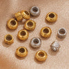 Stainless Steel Cast Bead Jewelry Accessories Electroplated Round Beads With Leather Rope Buckle Do Not Fade