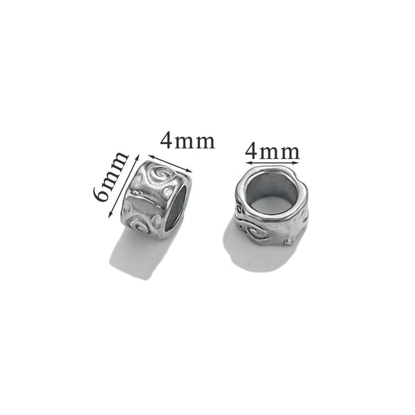 Stainless Steel Cast Bead Jewelry Accessories Electroplated Round Beads With Leather Rope Buckle Do Not Fade