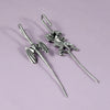 Stainless Steel Cast Serpentine Punk Ear Piercing Earrings With Polishing