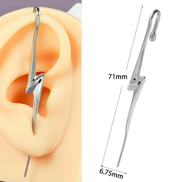 Stainless Steel Cast Serpentine Punk Ear Piercing Earrings With Polishing
