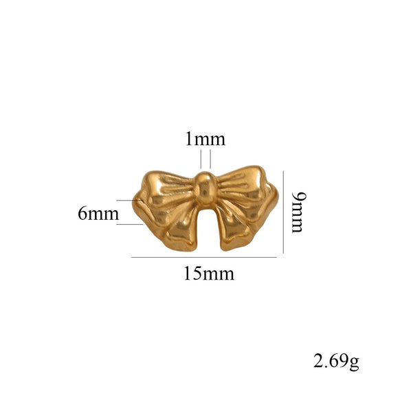 Stainless Steel Casting Bow Jewelry With Hirback Pattern And Electroplating Treatment Suitable For Earrings Hairpin Necklace Making