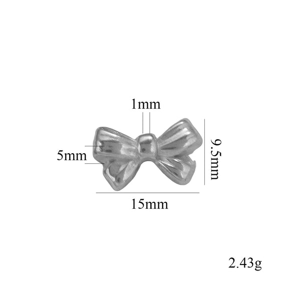 Stainless Steel Casting Bow Jewelry With Hirback Pattern And Electroplating Treatment Suitable For Earrings Hairpin Necklace Making