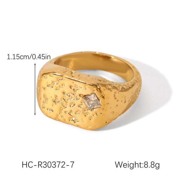 Stainless Steel Casting Geometric Diamondencrusted Women's Rings