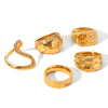 Stainless Steel Casting Geometric Diamondencrusted Women's Rings