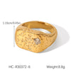 Stainless Steel Casting Geometric Diamondencrusted Women's Rings