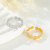 Stainless Steel Casual Roman Style Solid Color Open Rings