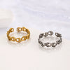 Stainless Steel Cat Claw Footprints Open Ring With Electroplating