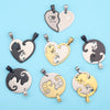 Stainless Steel Cat Puppy Cartoon Pendant Necklace 18K Gold Plated