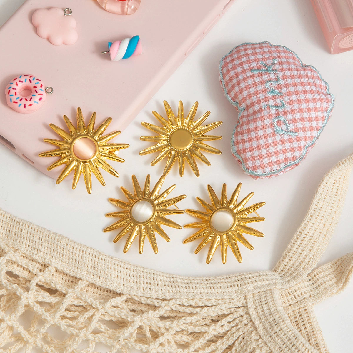 Stainless Steel Cat's Eye Earrings Light Luxury Original Design Geomet ...