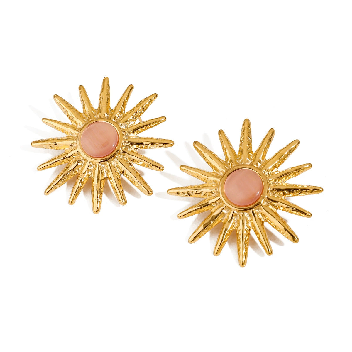 Stainless Steel Cat's Eye Earrings Light Luxury Original Design Geomet ...