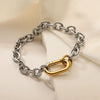 Stainless Steel Chain Bracelet Geometric Style Electroplated For Women