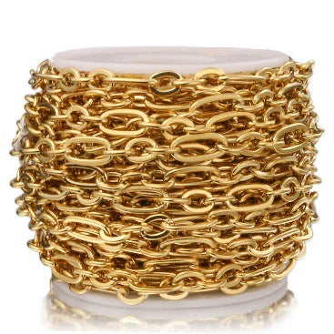 Stainless Steel Chain Jewelry Electroplated Vacuum Gold Color Necklace Bracelet Accessories