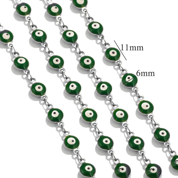 Stainless Steel Chain Oil Dropping Devil's Eyes Handmade Jewelry Diy Accessories