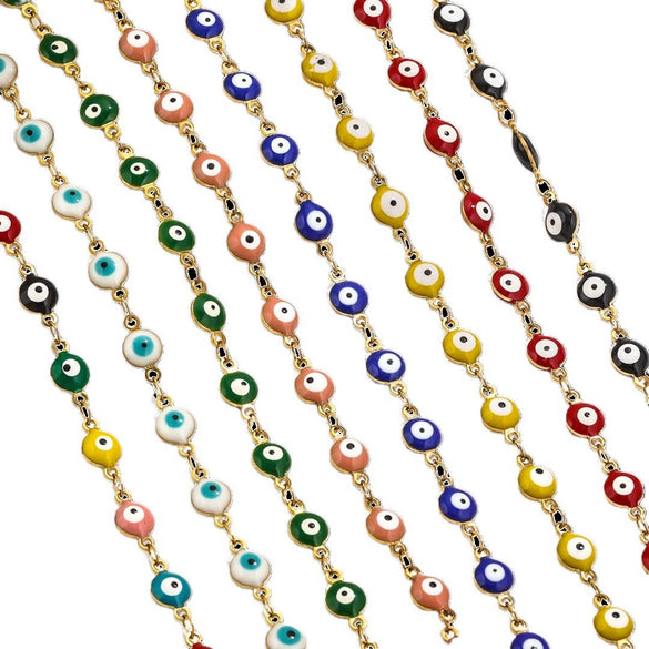 Stainless Steel Chain Oil Dropping Devil's Eyes Handmade Jewelry Diy Accessories