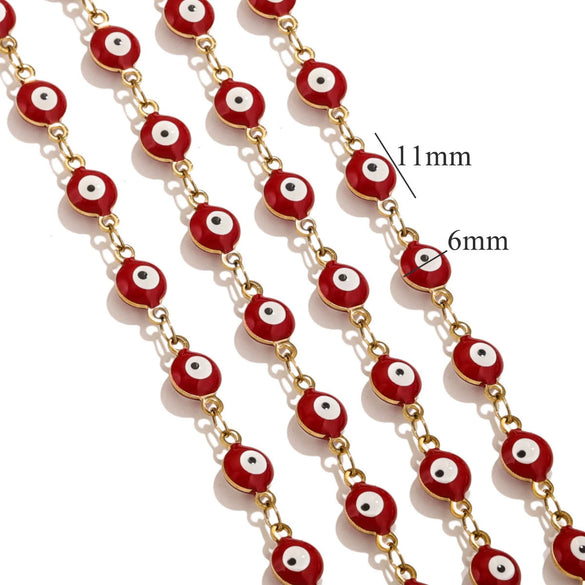 Stainless Steel Chain Oil Dropping Devil's Eyes Handmade Jewelry Diy Accessories