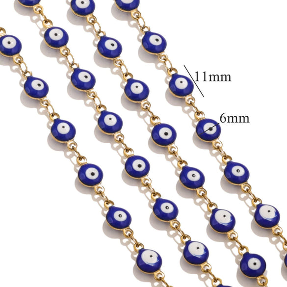 Stainless Steel Chain Oil Dropping Devil's Eyes Handmade Jewelry Diy Accessories