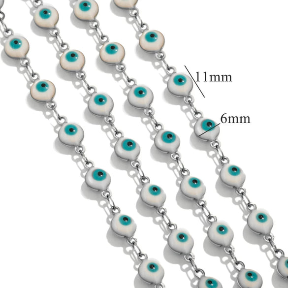 Stainless Steel Chain Oil Dropping Devil's Eyes Handmade Jewelry Diy Accessories