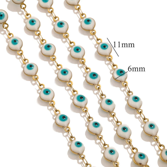 Stainless Steel Chain Oil Dropping Devil's Eyes Handmade Jewelry Diy Accessories