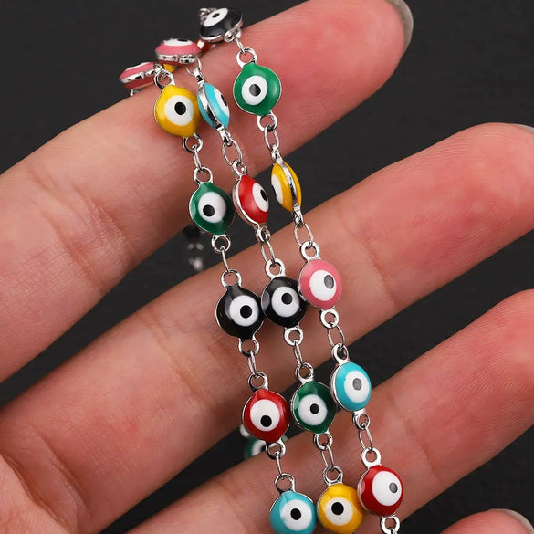Stainless Steel Chain Oil Dropping Devil's Eyes Handmade Jewelry Diy Accessories
