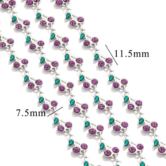 Stainless Steel Cherry Oil Drop Chain Handmade Jewelry Making Accessories For Bracelet And Necklace With Electroplating