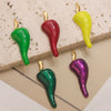 Stainless Steel Chili Pepper Shaped Electroplated Handmade Jewelry Pendant For Necklace Bracelet Bag Diy