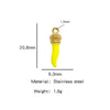 Stainless Steel Chili Pepper Shaped Tiger Head Stereo Dripping Oil Handmade Pendant Material For Earrings Wholesale