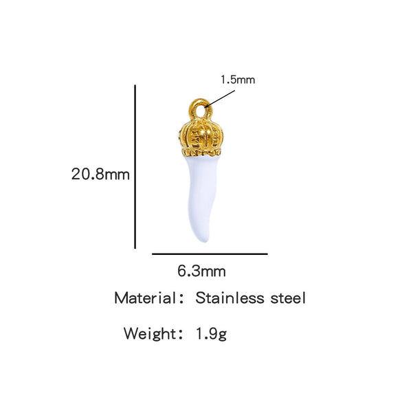 Stainless Steel Chili Pepper Shaped Tiger Head Stereo Dripping Oil Handmade Pendant Material For Earrings Wholesale