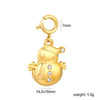 Stainless Steel Christmas Cartoon Pendant Necklace With Snowman Bell And Reindeer Design Electroplated Festive Jewelry For Women