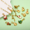 Stainless Steel Christmas Cartoon Pendant Necklace With Snowman Bell And Reindeer Design Electroplated Festive Jewelry For Women