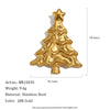 Stainless Steel Christmas Ornaments And Accessories Gold Plated Reindeer Stocking And Snowman Brooch For Women