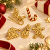 Stainless Steel Christmas Ornaments And Accessories Gold Plated Reindeer Stocking And Snowman Brooch For Women