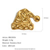 Stainless Steel Christmas Ornaments And Accessories Gold Plated Reindeer Stocking And Snowman Brooch For Women