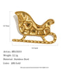 Stainless Steel Christmas Ornaments And Accessories Gold Plated Reindeer Stocking And Snowman Brooch For Women